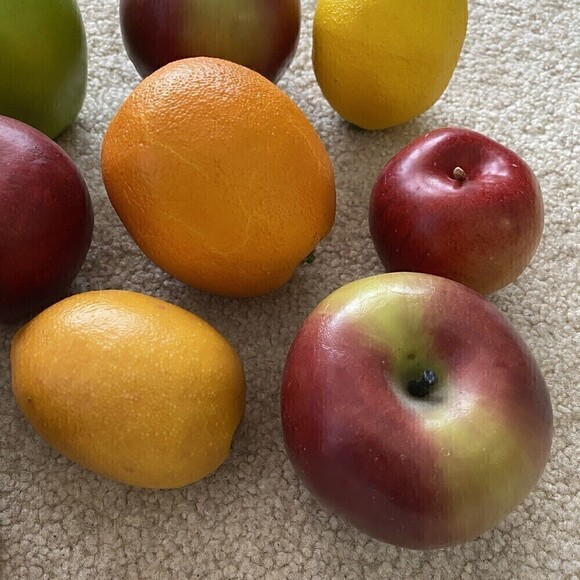 12 Pc Lot Artificial Fruit Realistic Staging Apple Orange Pear Lemon Kitchen - Picture 5 of 12